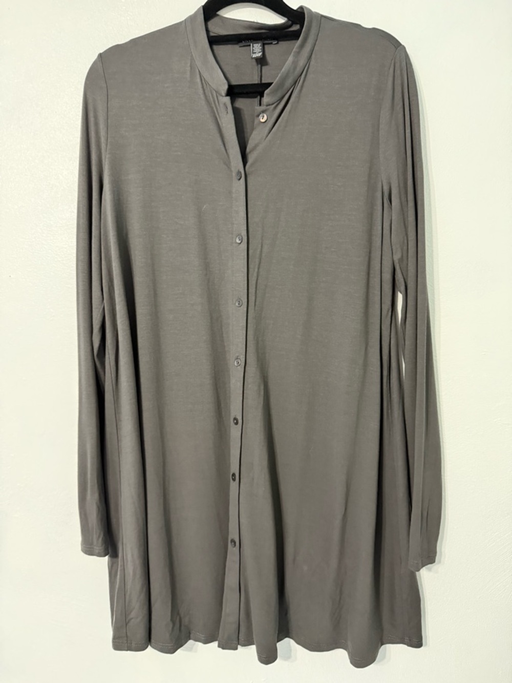 Eileen Fisher Gray Button down tunic blouse XS